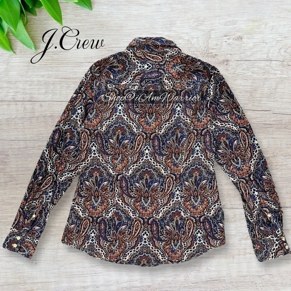 J.Crew cotton perfect shirt in marine sunset paisley *shop@iamwarrior